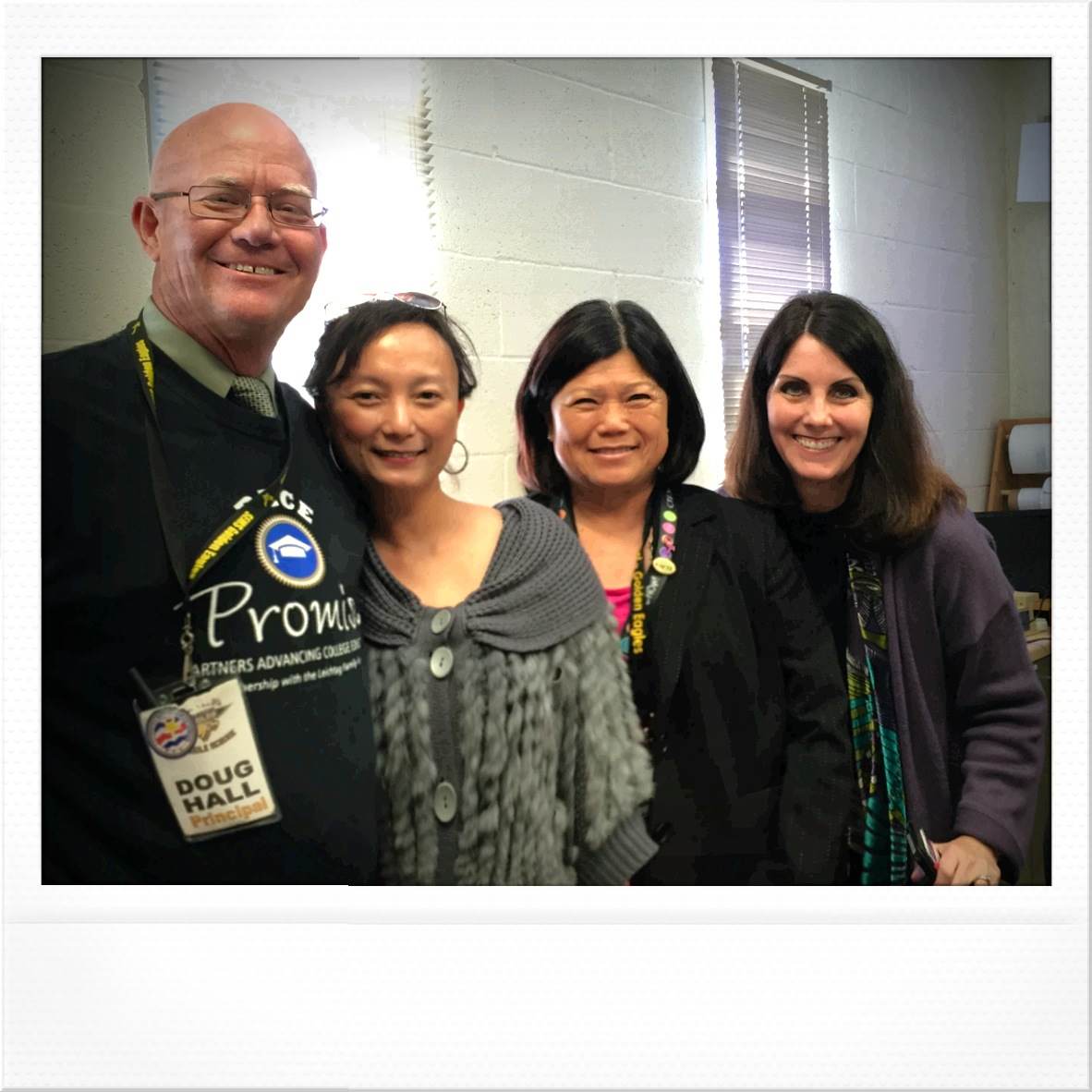 Doug Hall (Principal of SEMS), Anh Eggers (ACE Tutoring), and Golden Ribbon Validation Team